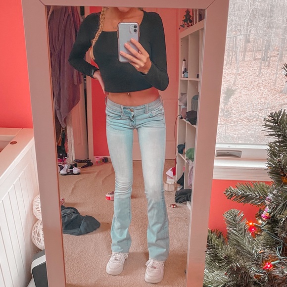 American Eagle Outfitters Denim - low rise bootcut jeans